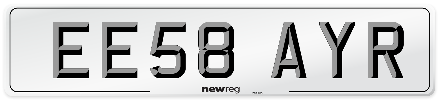EE58 AYR Number Plate from New Reg